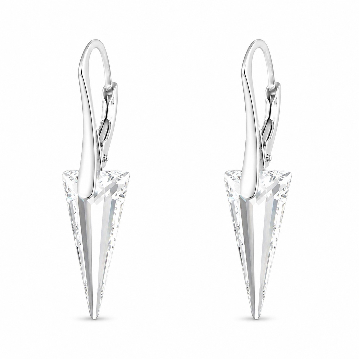 Sidabriniai auskarai „Spike“ su Swarovski® kristalais
