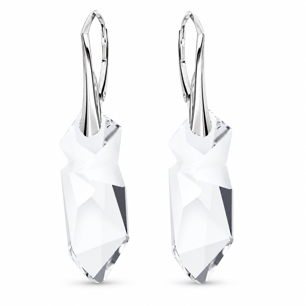 Sidabriniai auskarai moterims DiamondSky „Kaputt“ su Swarovski kristalais