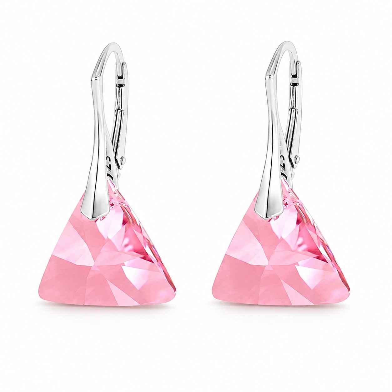 Sidabriniai auskarai moterims DiamondSky „Osiris (Light Rose)“ su Swarovski kristalais