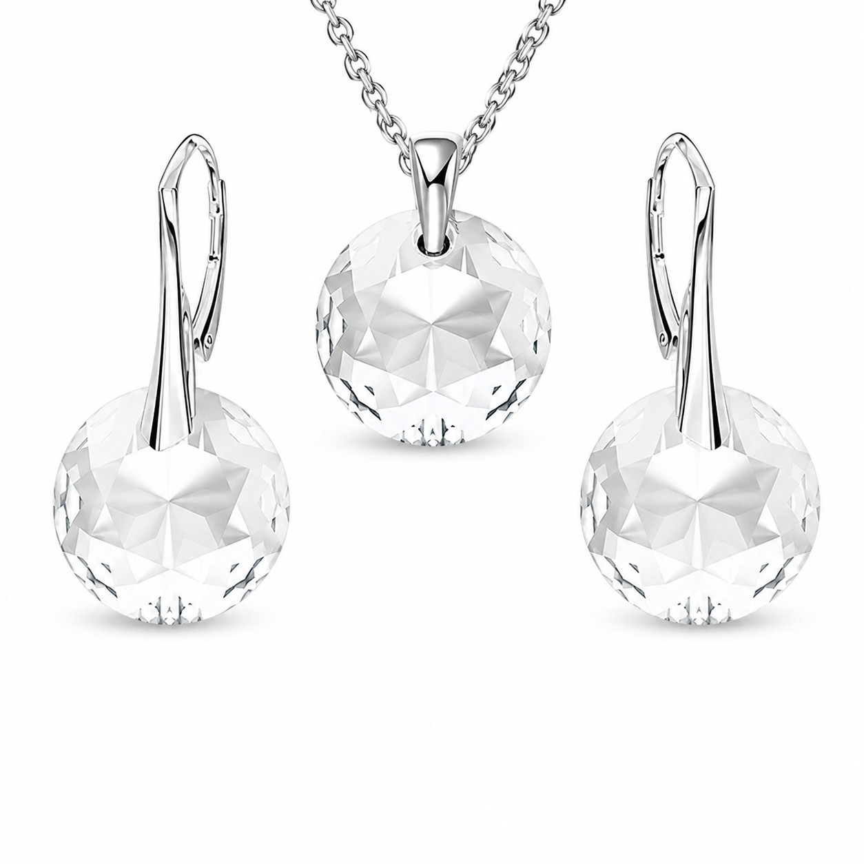 Sidabrinis papuošalų rinkinys moterims „Marianne“ su Swarovski® kristalais