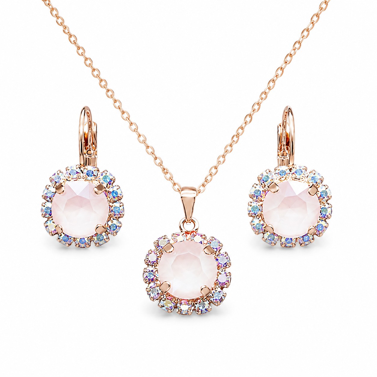 Papuošalų rinkinys moterims „Glory II (Powder Rose)“ su Swarovski® kristalais