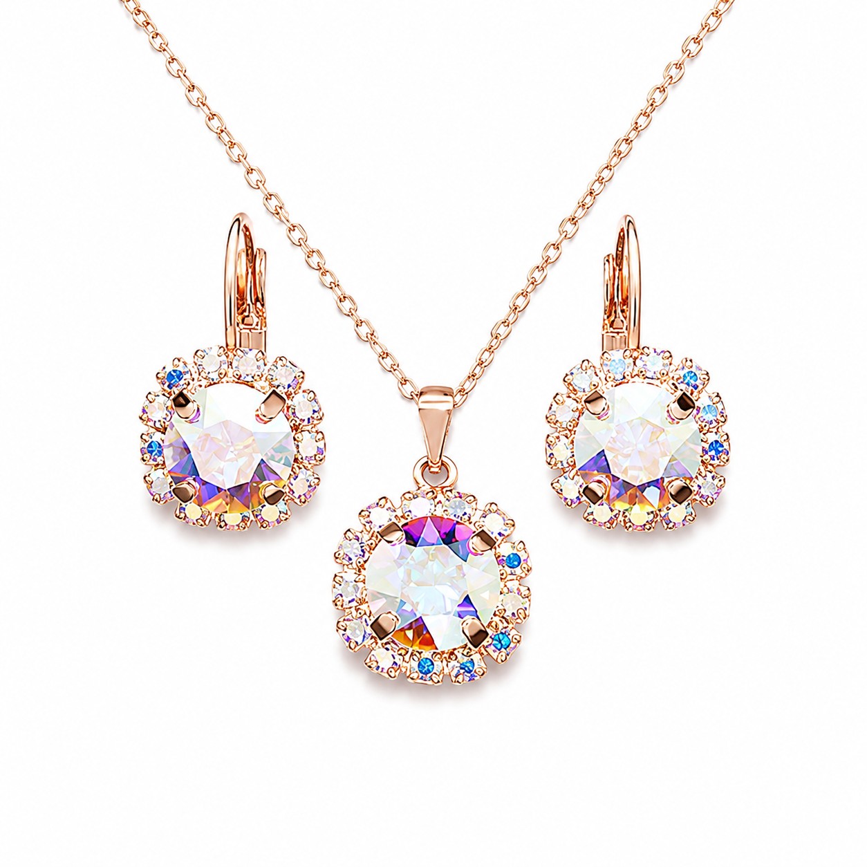 Papuošalų rinkinys moterims „Glory II (Aurora Borealis)“ su Swarovski® kristalais