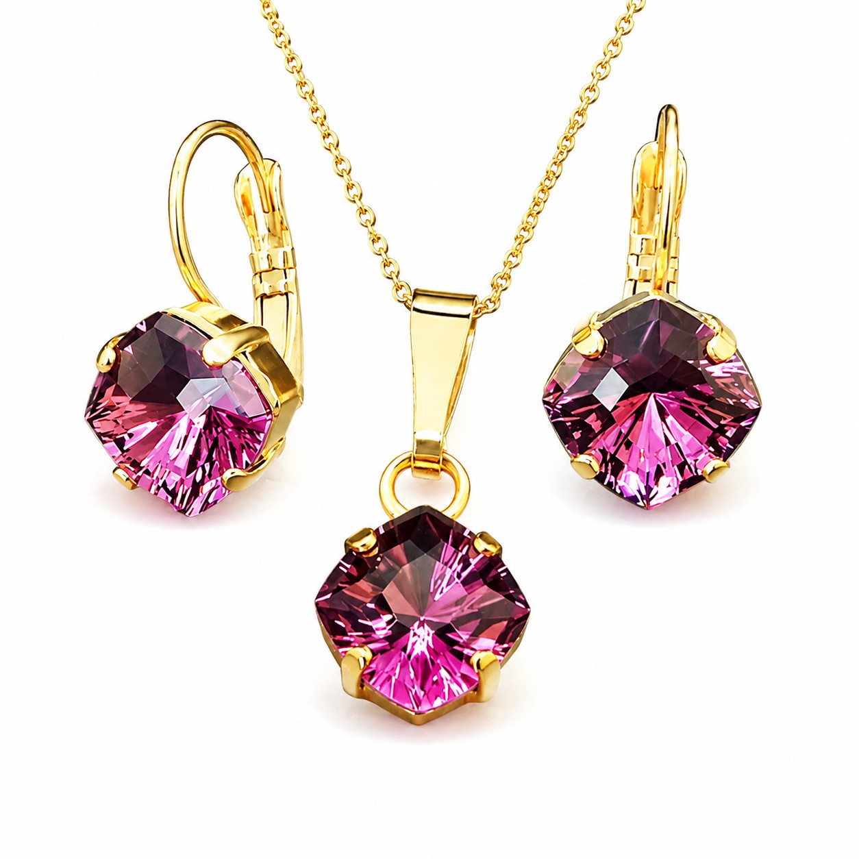 Papuošalų rinkinys moterims „Mystic (Amethyst)“ su Swarovski® kristalais