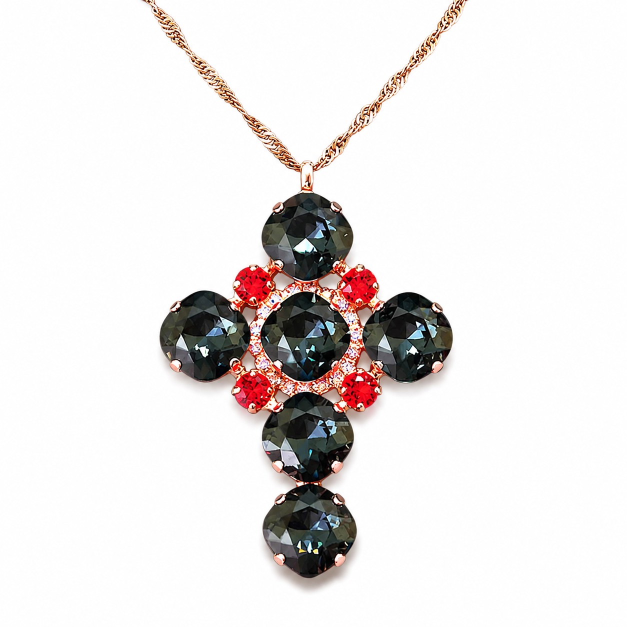 Pakabukas „Glamour (Graphite / Light Siam)“ su Swarovski® kristalais