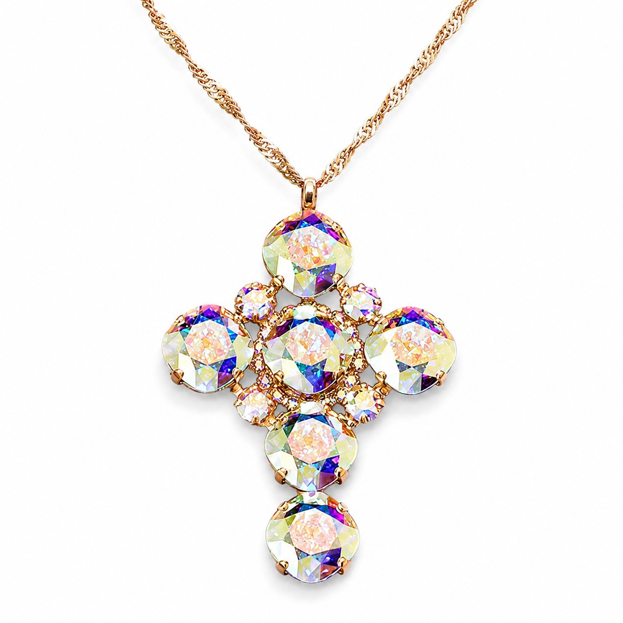 Pakabukas „Glamour (Aurora Borealis)“ su Swarovski® kristalais