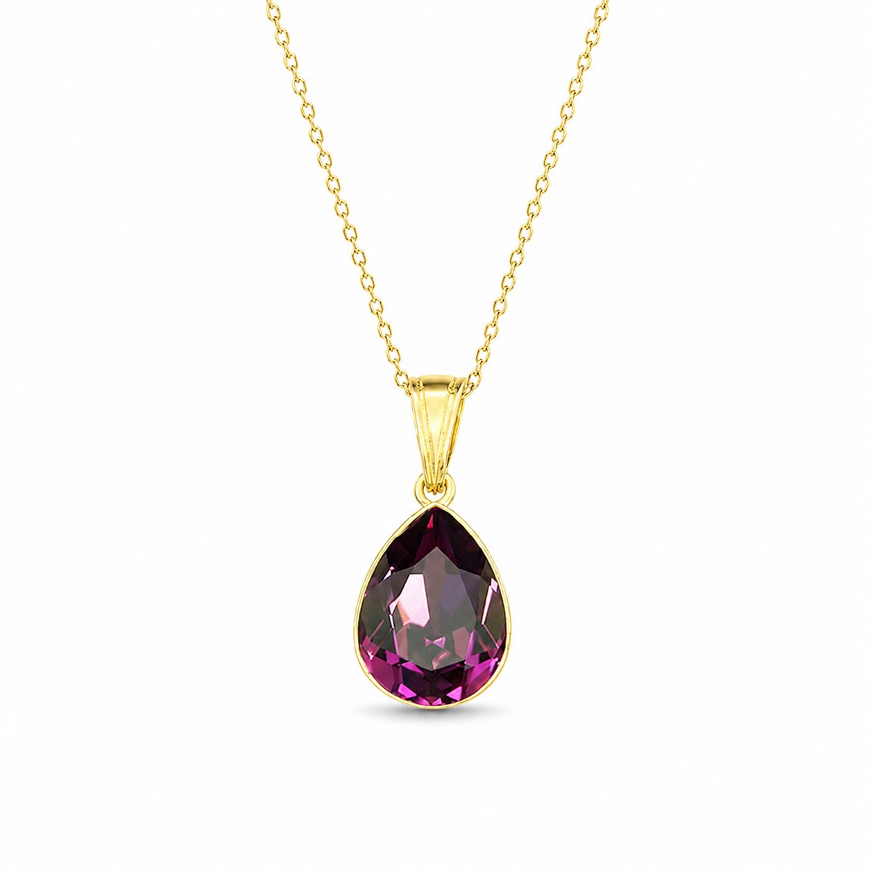 Sidabrinis pakabukas „Crystal Drop (Amethyst)“ su Preciosa® kristalais
