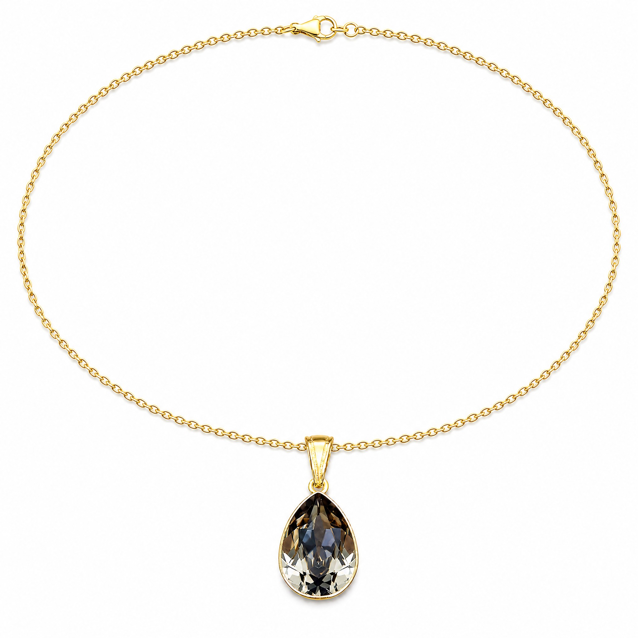 Sidabrinis pakabukas „Crystal Drop (Black Diamond)“ su Preciosa® kristalais