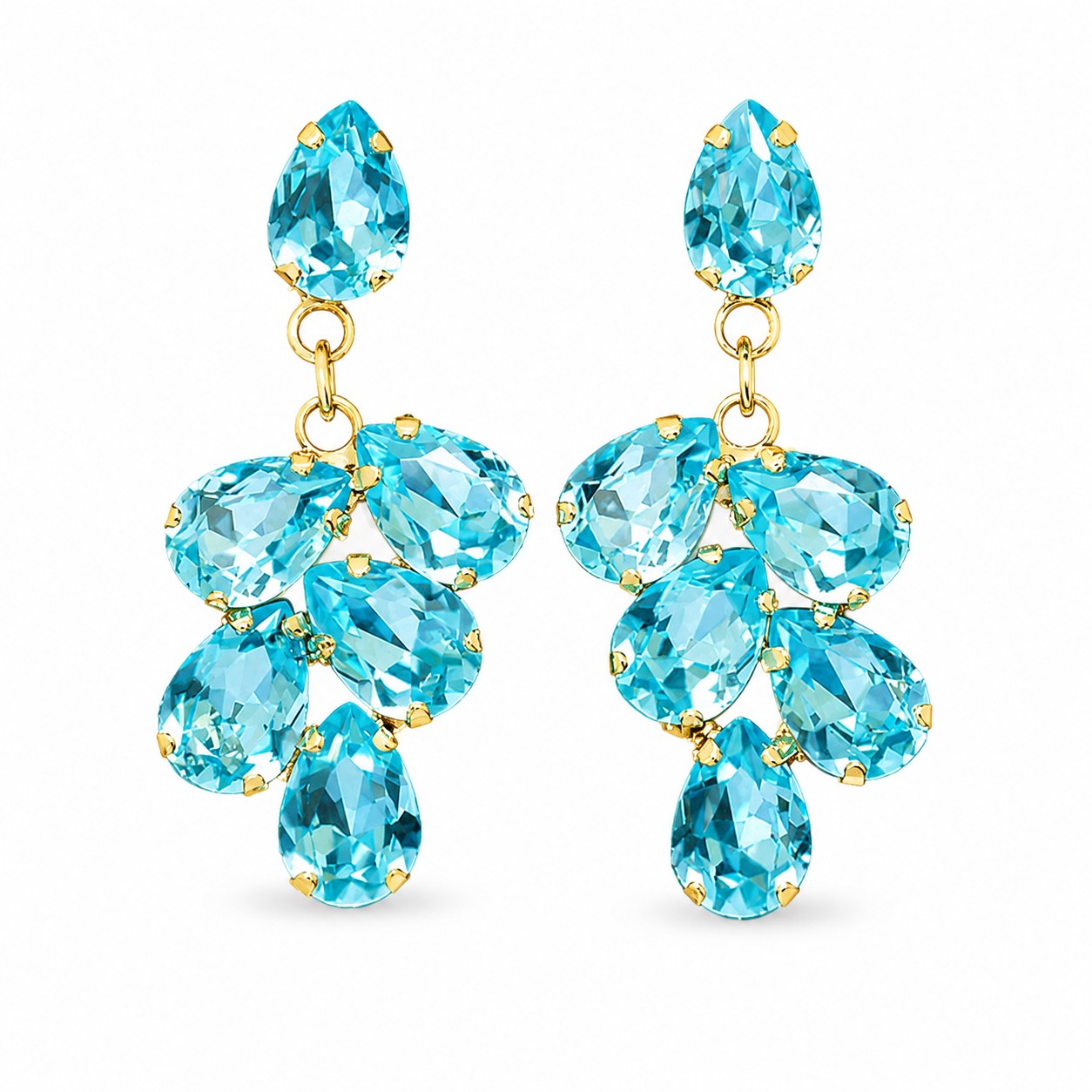 Auskarai „Amber II (Aqua Bohemica)“ su Preciosa® kristalais