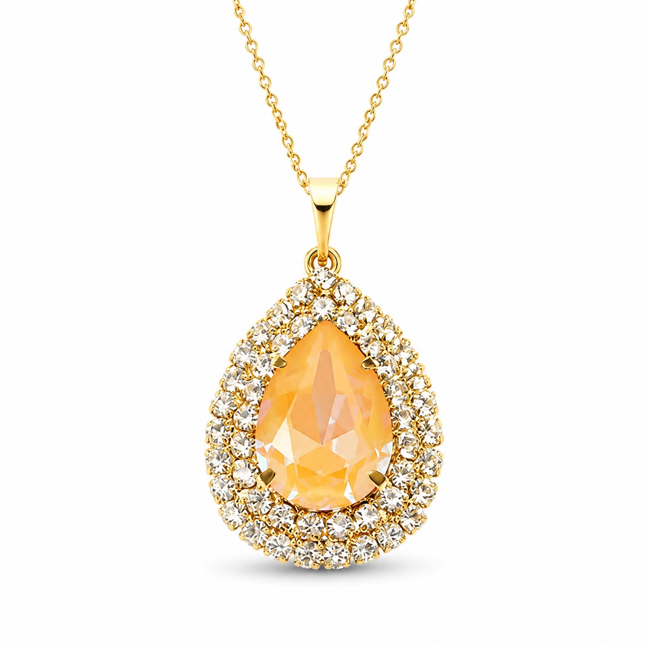 Pakabukas „Jasmine (Peach DeLite)“ su Swarovski® kristalais