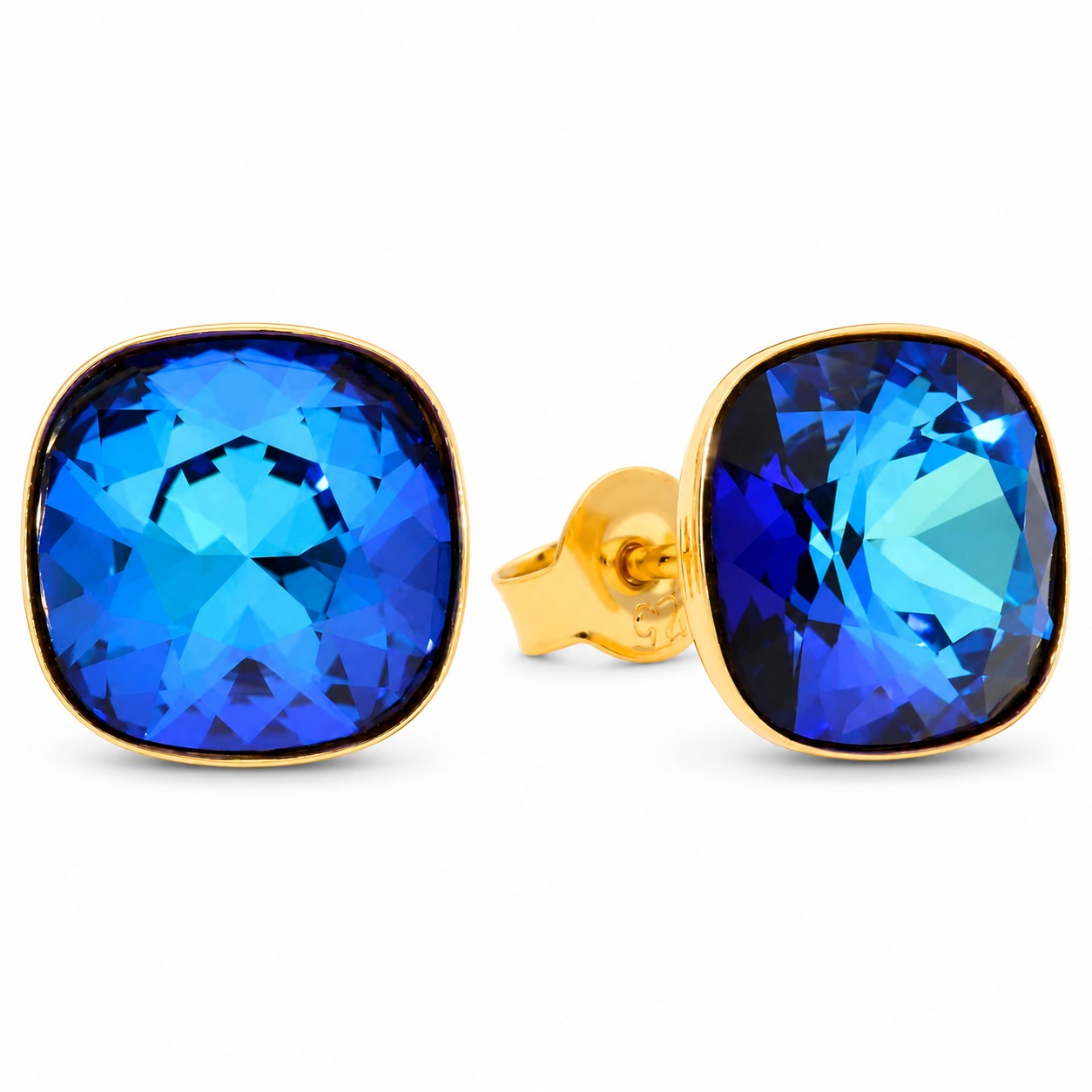 Sidabriniai auskarai „Glare (Bermuda Blue)“ su Swarovski® kristalais