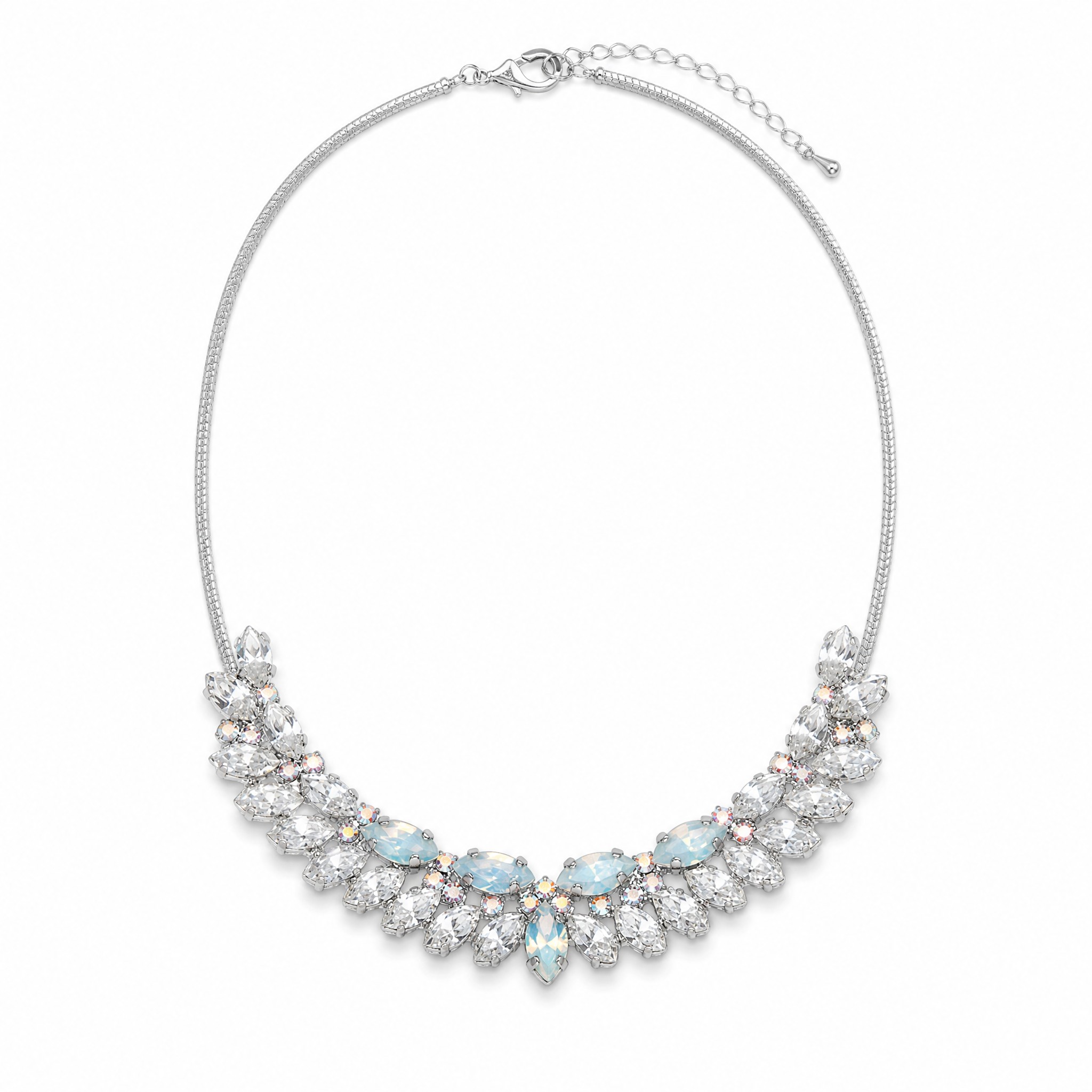 Vestuvinis vėrinys „Spring (White Opal / Aurora Borealis)“ su Swarovski® kristalais