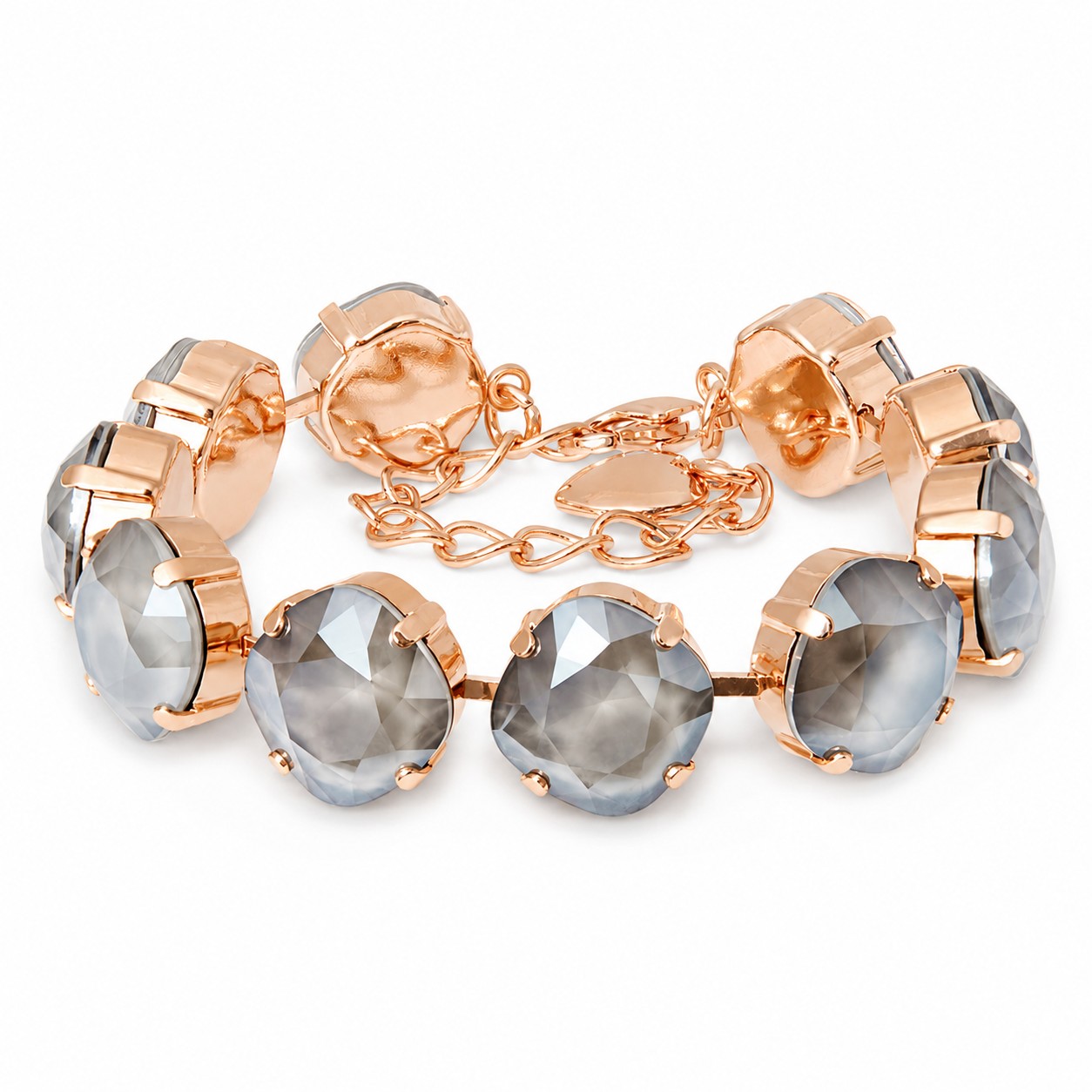 Apyrankė moterims DiamondSky „Glare IV (Dark Grey)“ su Swarovski karoliukais