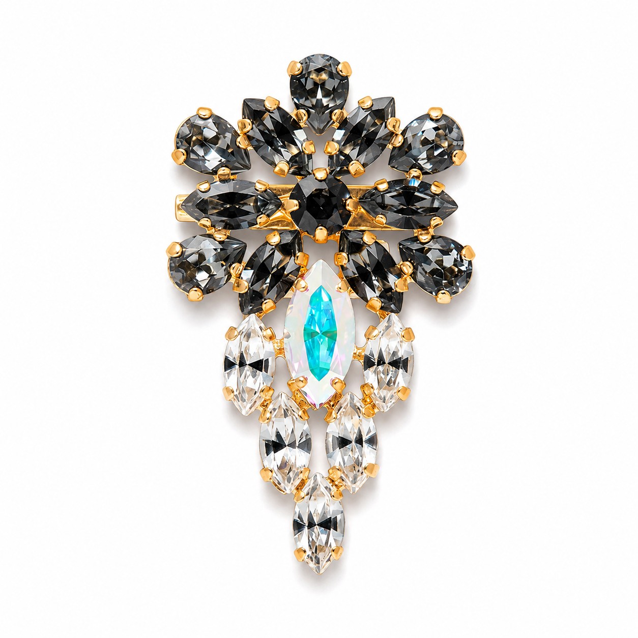 Segė moterims DiamondSky „Mirtel (Silver Night / Graphite / Aurora Borealis)“ su Swarovski kristalais
