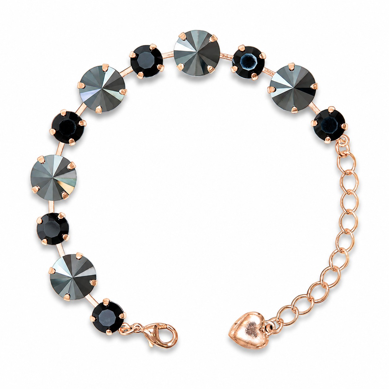Apyrankė moterims DiamondSky „Vortex II (Jet Hematite)“ su Preciosa® kristalais