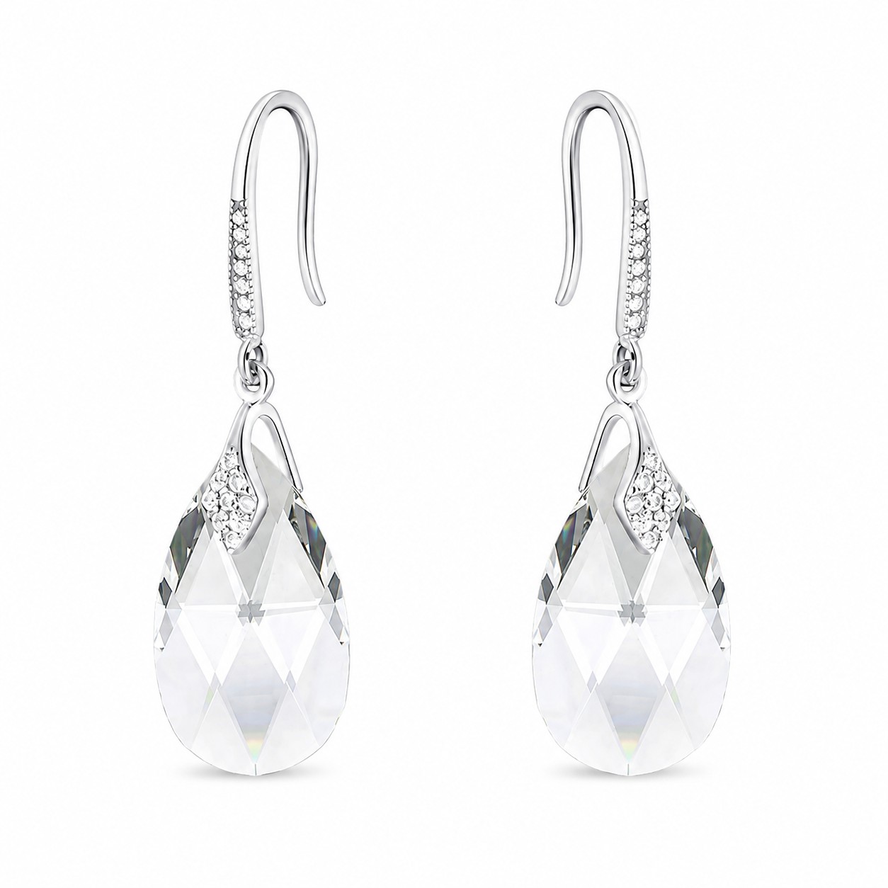 Sidabriniai auskarai „Baroque III“ su Swarovski® kristalais