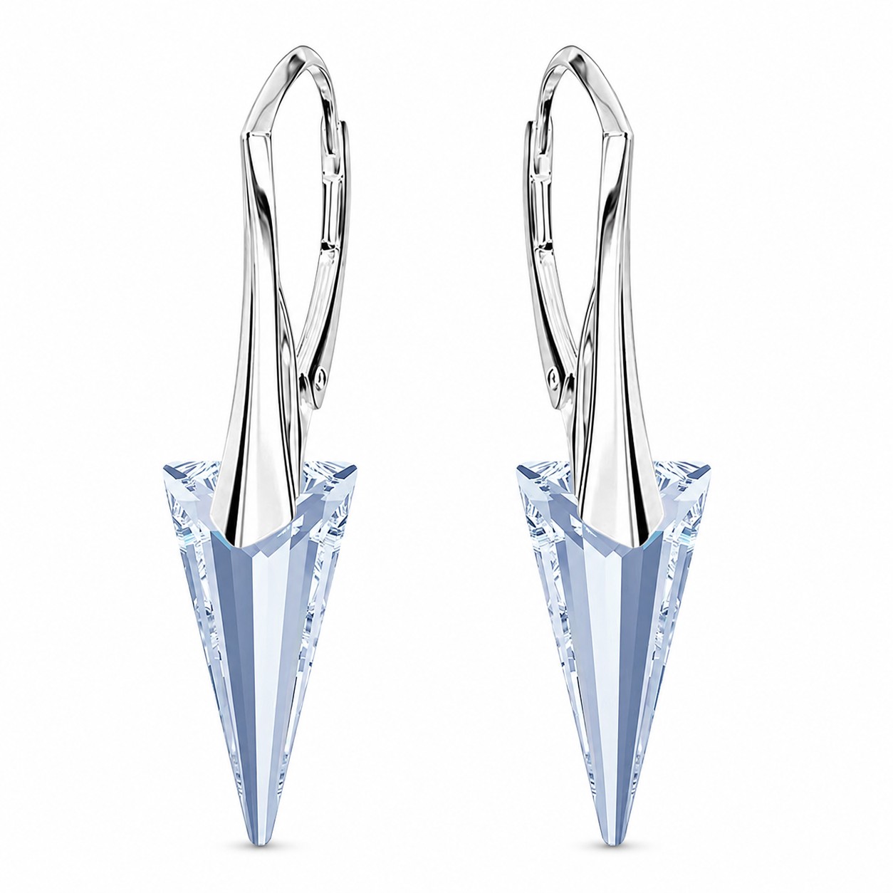 Sidabriniai auskarai „Spike II (Blue Shade)“ su Swarovski® kristalais