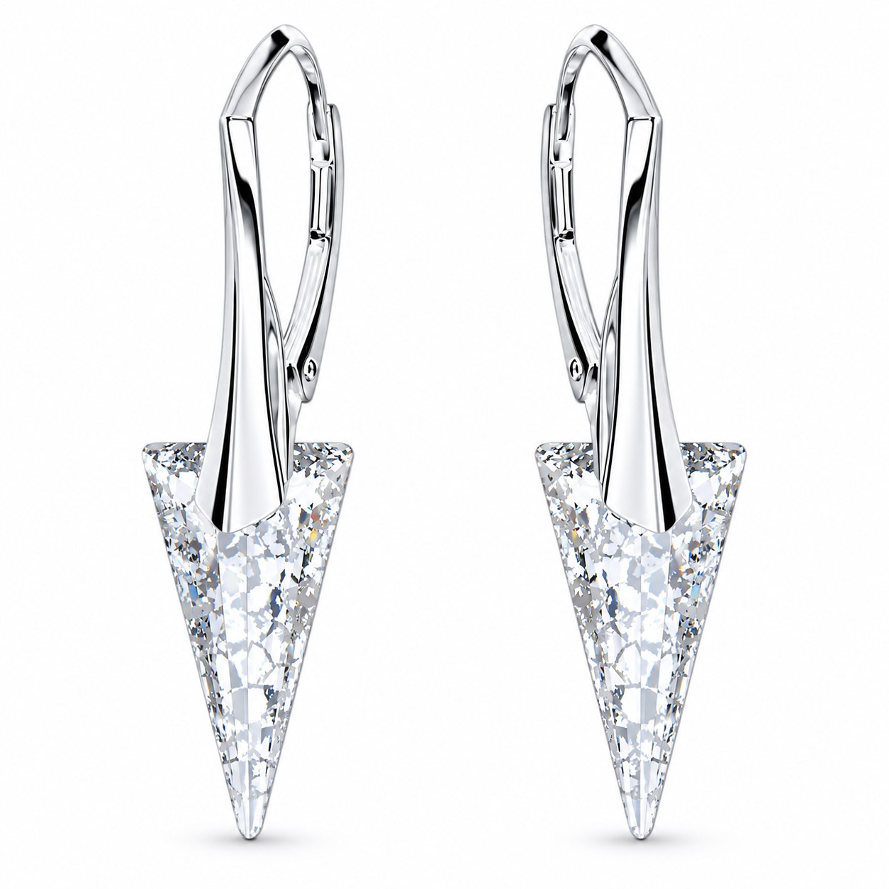 Sidabriniai auskarai moterims DiamondSky „Spike II (Silver Patina)“ su Swarovski kristalais