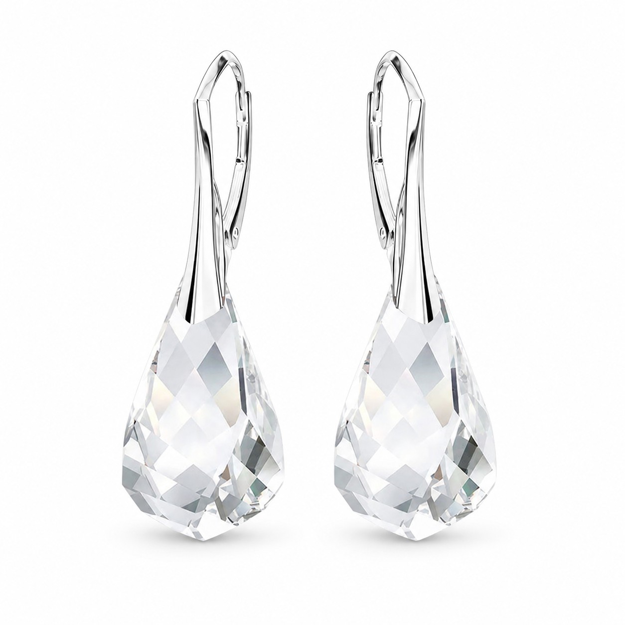 Sidabriniai auskarai „Helix“ su Swarovski® kristalais