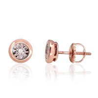 Zelta auskari ar briljantiem "Junona Gold" no 585 proves sarkanā zelta