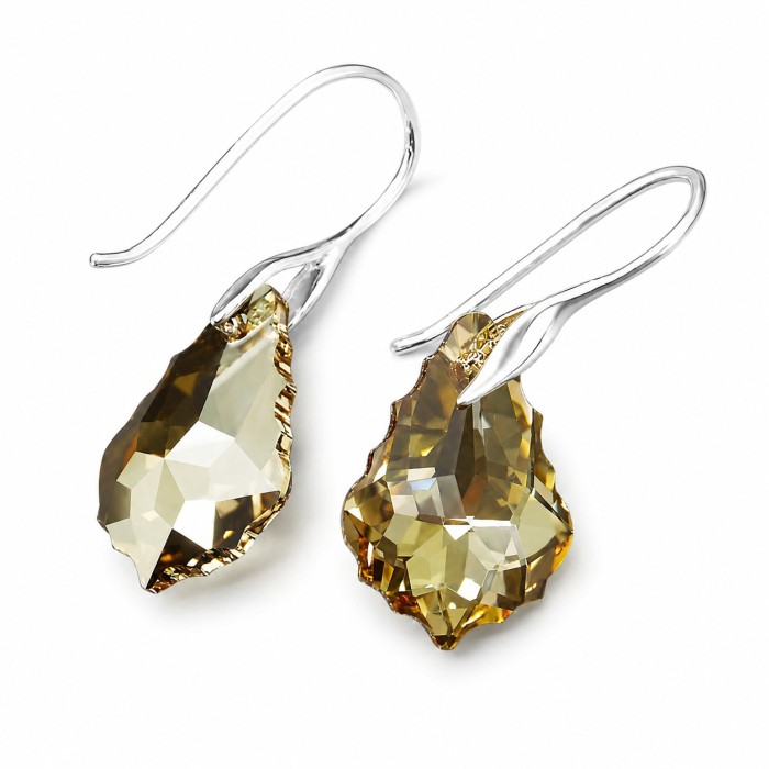 Sudraba auskari „Baroka IV (Golden Shadow)“ ar Swarovski® kristāliem