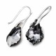 Sudraba auskari „Baroka IV (Silver Night)“ ar Swarovski® kristāliem
