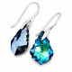 Sudraba auskari „Baroks IV (Bermuda Blue)“ ar Swarovski® kristāliem