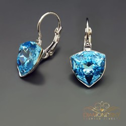 Auskari "Bermudu Trīsstūris (Aquamarine Blue)" ar Swarovski™ kristāliem