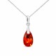 Sudraba kulons „Baroque (Light Siam AB)“ ar Swarovski® kristāliem