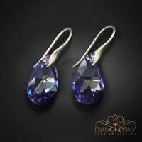 Sudraba auskari "Baroka (Tanzanite AB)" ar Swarovski™ kristāliem