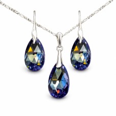 Sidabrinis papuošalų rinkinys moterims „Baroque (Tanzanite AB)“ su Swarovski® kristalais