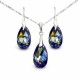 Sudraba komplekts sievietēm „Baroks (Tanzanite AB)“ ar Swarovski® kristāliem