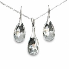 Sidabrinis papuošalų rinkinys moterims „Baroque“ su Swarovski® kristalais