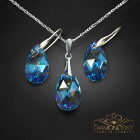 Sudraba komplekts "Baroka (Aquamarine Blue AB)" ar Swarovski™ kristāliem
