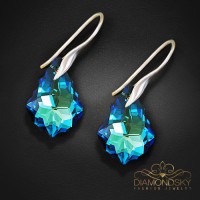 Sudraba auskari "Baroka IV (Bermuda Blue)" ar Swarovski™ kristāliem
