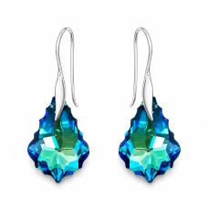 Sudraba auskari „Baroks IV (Bermuda Blue)“ ar Swarovski® kristāliem