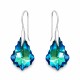 Sudraba auskari „Baroks IV (Bermuda Blue)“ ar Swarovski® kristāliem