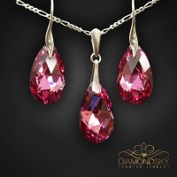 Sudraba komplekts "Baroka (Rose Comet Argent Light)" ar Swarovski™ kristāliem