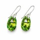 Sudraba auskari „Baroks (Peridot AB)“ ar Swarovski® kristāliem