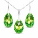 Sudraba komplekts sievietēm „Baroks (Peridot AB)“ ar Swarovski® kristāliem