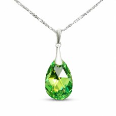Серебряный кулон 925 пробы «Барокко (Peridot AB)» с кристаллами Swarovski®