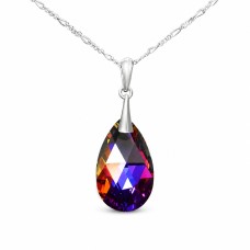 Серебряный кулон 925 пробы «Барокко (Volcano)» с кристаллами Swarovski®