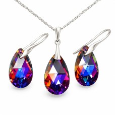 Sudraba komplekts „Baroka (Volcano)“ ar Swarovski™ kristāliem
