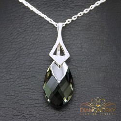 Sudraba kulons "Baroka II (Black Diamond Light Chrome)" ar Swarovski™ kristāliem