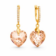 Sudraba auskari „Iemīlējusies Sirds III (Colorado Topaz)“ ar Swarovski® kristāliem