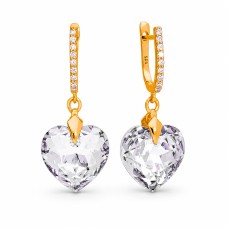 Sudraba auskari „Iemīlējusies Sirds III“ ar Swarovski® kristāliem