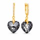 Sudraba auskari „Iemīlējusies Sirds III (Silver Night)“ ar Swarovski® kristāliem