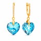 Sudraba auskari „Iemīlējusies Sirds III (Aquamarine Shimmer)“ ar Swarovski® kristāliem