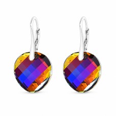 Sudraba auskari „Mēness (Volcano)“ ar Swarovski™ kristāliem