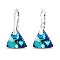 Sudraba auskari „Osiris (Bermuda Blue)“ ar Swarovski™ kristāliem
