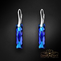 Sudraba auskari "Delukss (Bermuda Blue)" ar Swarovski™ kristāliem